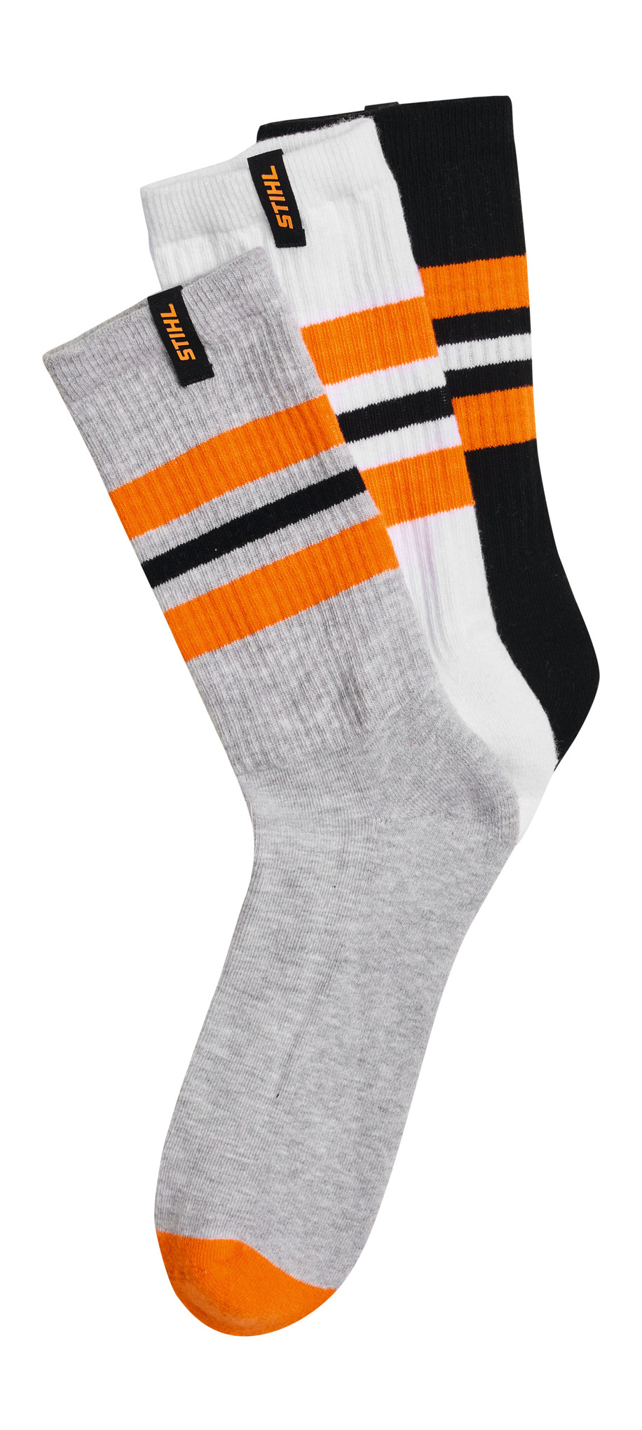 Çorape STRIPES set prej 3 palësh të zeza/bardha/hirta