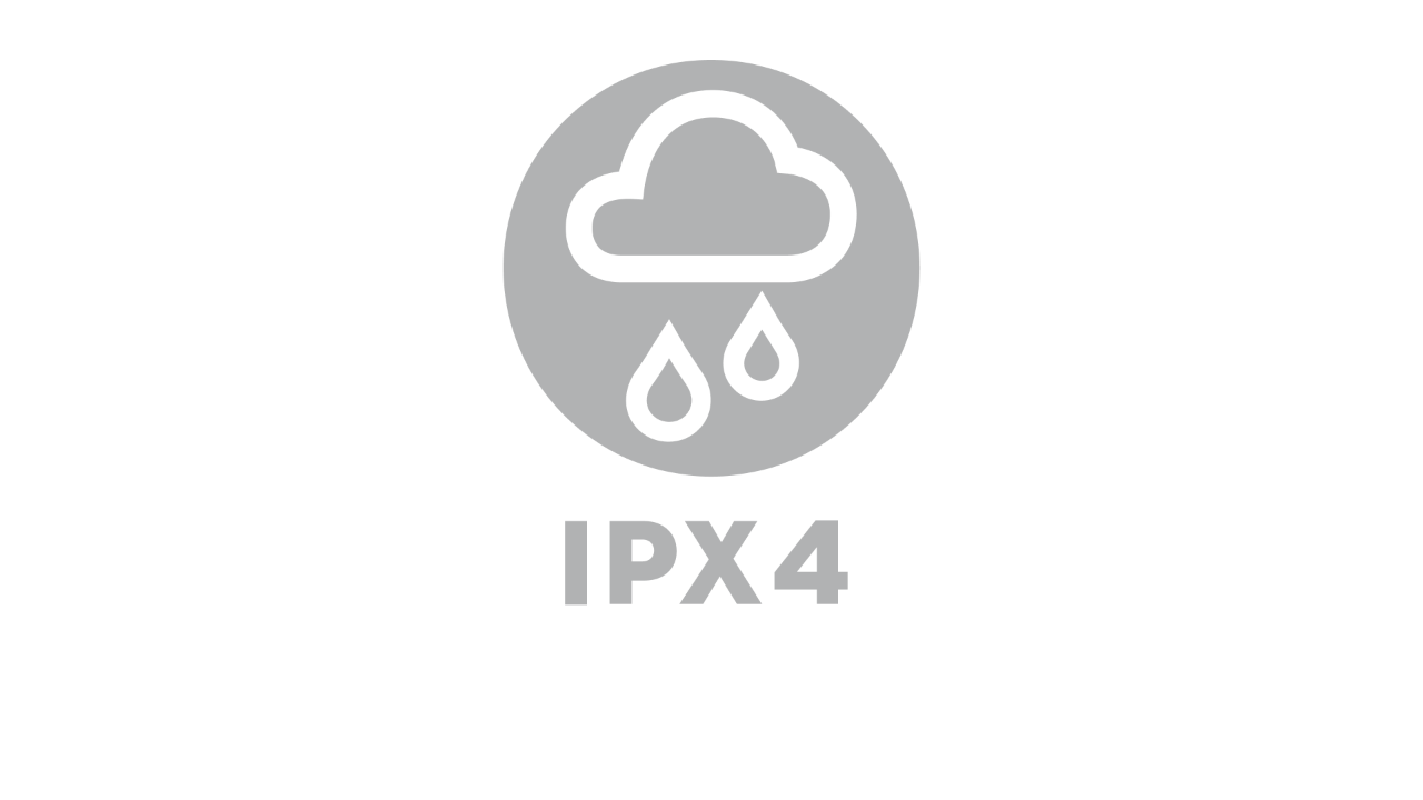 Ikonë me një re shiu, me mbishkrimin “IPX4”
